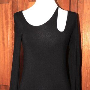Black long sleeve top with chest cut out